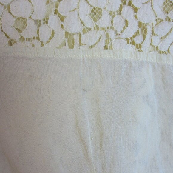 Free People Yellow Lace Tunic Button Front Sheer Blouse Women's 10 - Picture 5 of 10